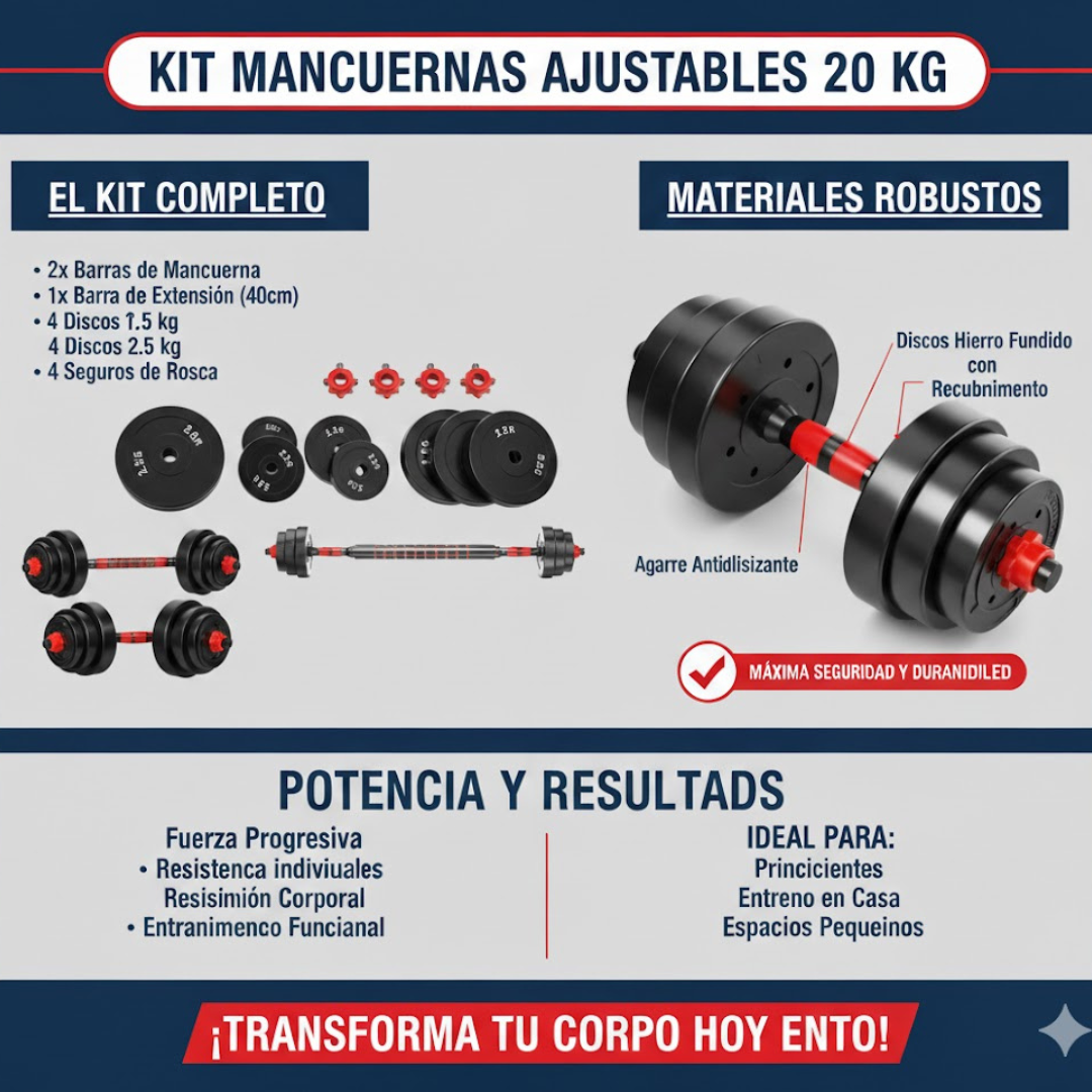 Kit de Mancuernas 20 KG