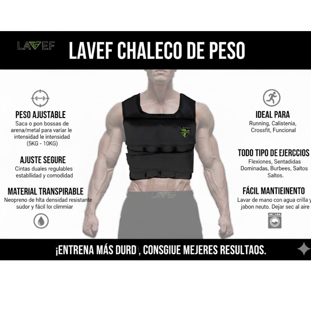 Chaleco De Peso Graduable 40 Lbs Gym